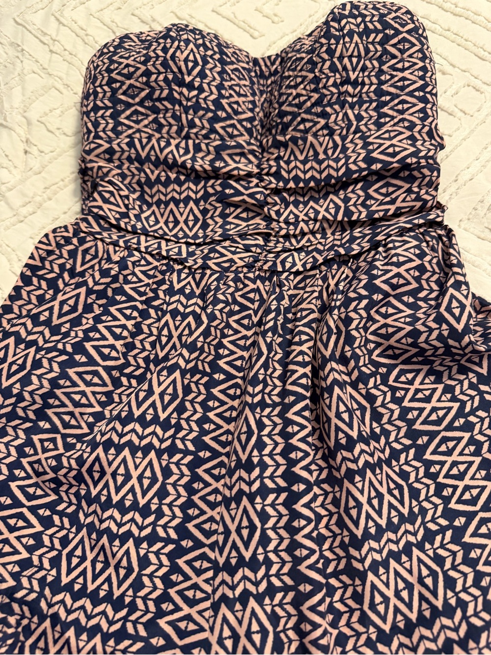 Fire Los Angeles Navy and Light Pink Strapless Jumpsuit
